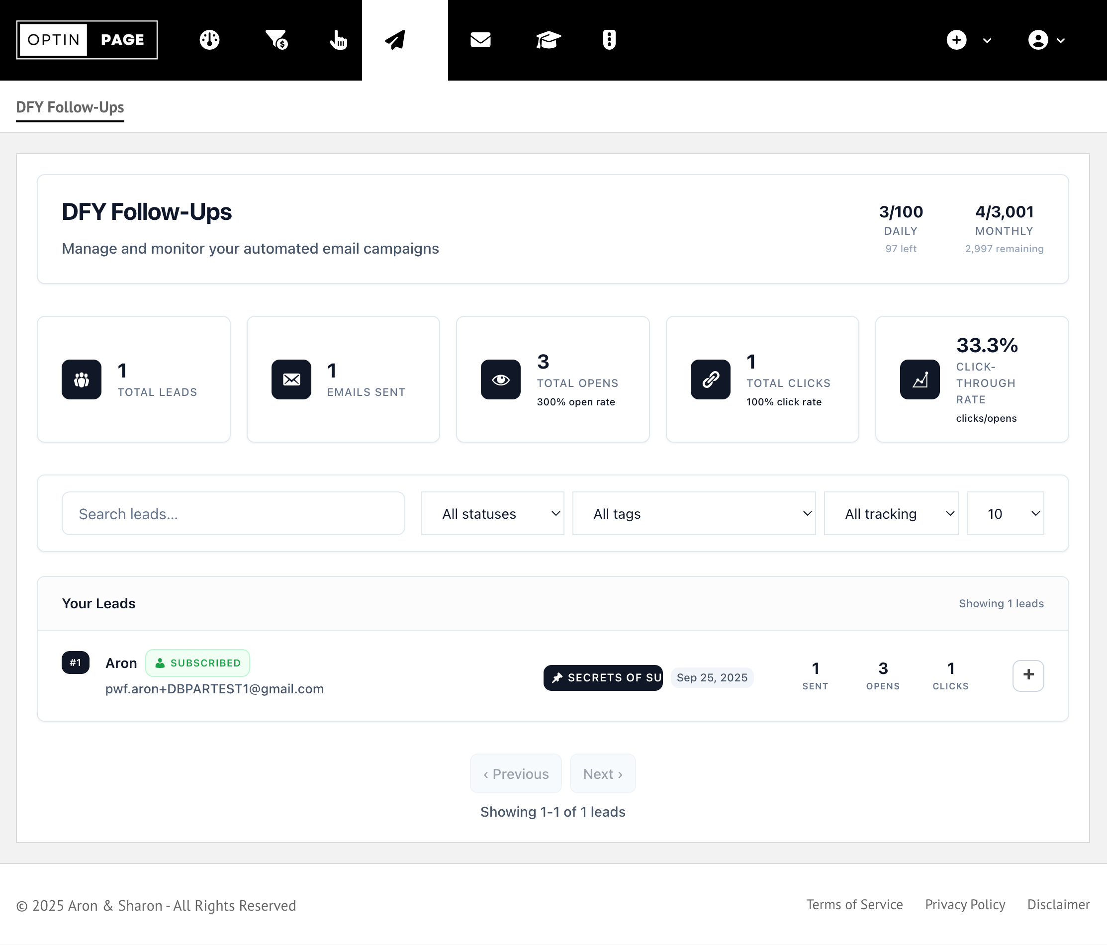 optin page done for you follow ups