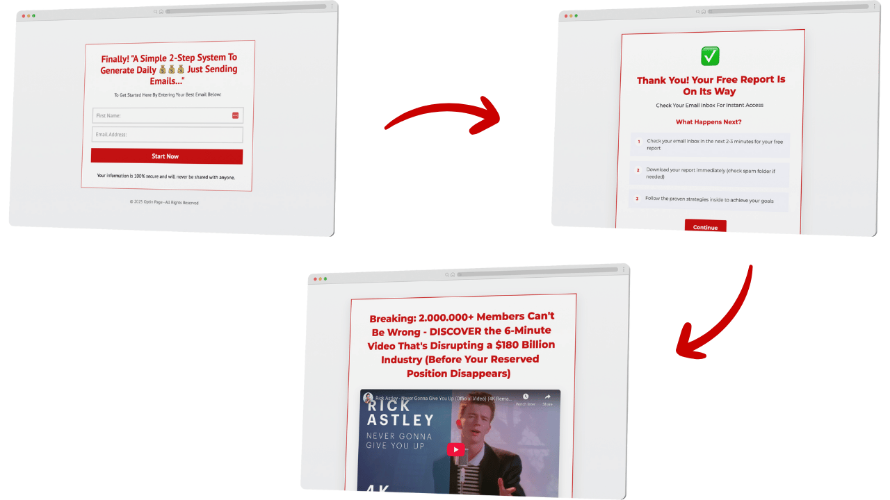optin page diy pages red theme template pack